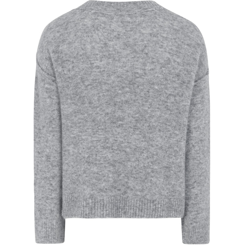 SRAllison V-neck Knit - Medium Grey Melange