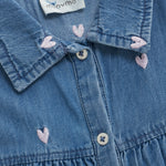 Denim kjole med broderi 123635