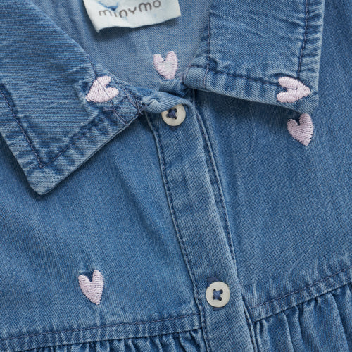 Denim kjole med broderi 123635