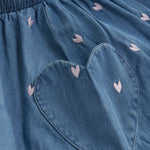 Denim nederdel med broderi 123639