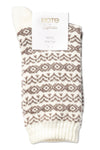 NOTE WOMAN WOOL PATTERN ULDSOKKER - Offwhite/beige