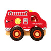 Wooden fire truck with rubber wheels style no: 2632