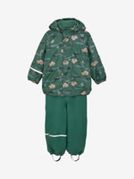 Rainwear Set - AOP, w. fleece - Smoke Pine