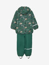 Rainwear Set - AOP, w. fleece - Smoke Pine