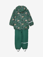 Rainwear Set - AOP, w. fleece - Smoke Pine