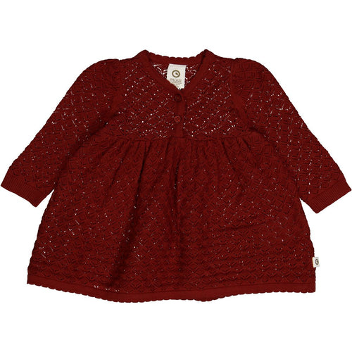 Knit scallop l/s dress baby