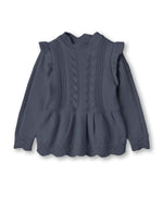 ALILLY PEPLUM PULLOVER - Insignia Blue