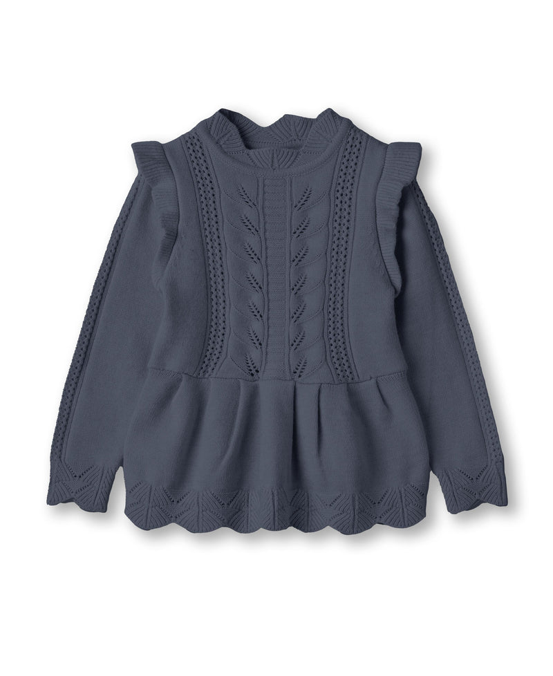 ALILLY PEPLUM PULLOVER - Insignia Blue