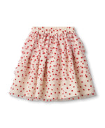 TULLE HEART SKIRT - SANDSHELL/ POMPEIAN RED