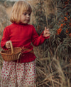 TULLE HEART SKIRT - SANDSHELL/ POMPEIAN RED