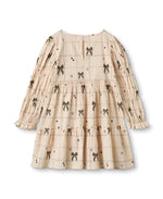 BOW LS DRESS - SANDSHELL AOP.