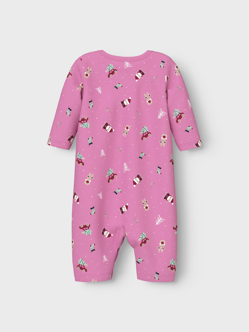 NBNVISMAS LS NIGHTSUIT - Fuchsia Pink Christmas Elements