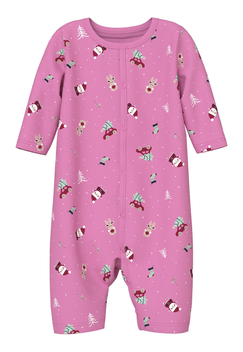 NBNVISMAS LS NIGHTSUIT - Fuchsia Pink Christmas Elements