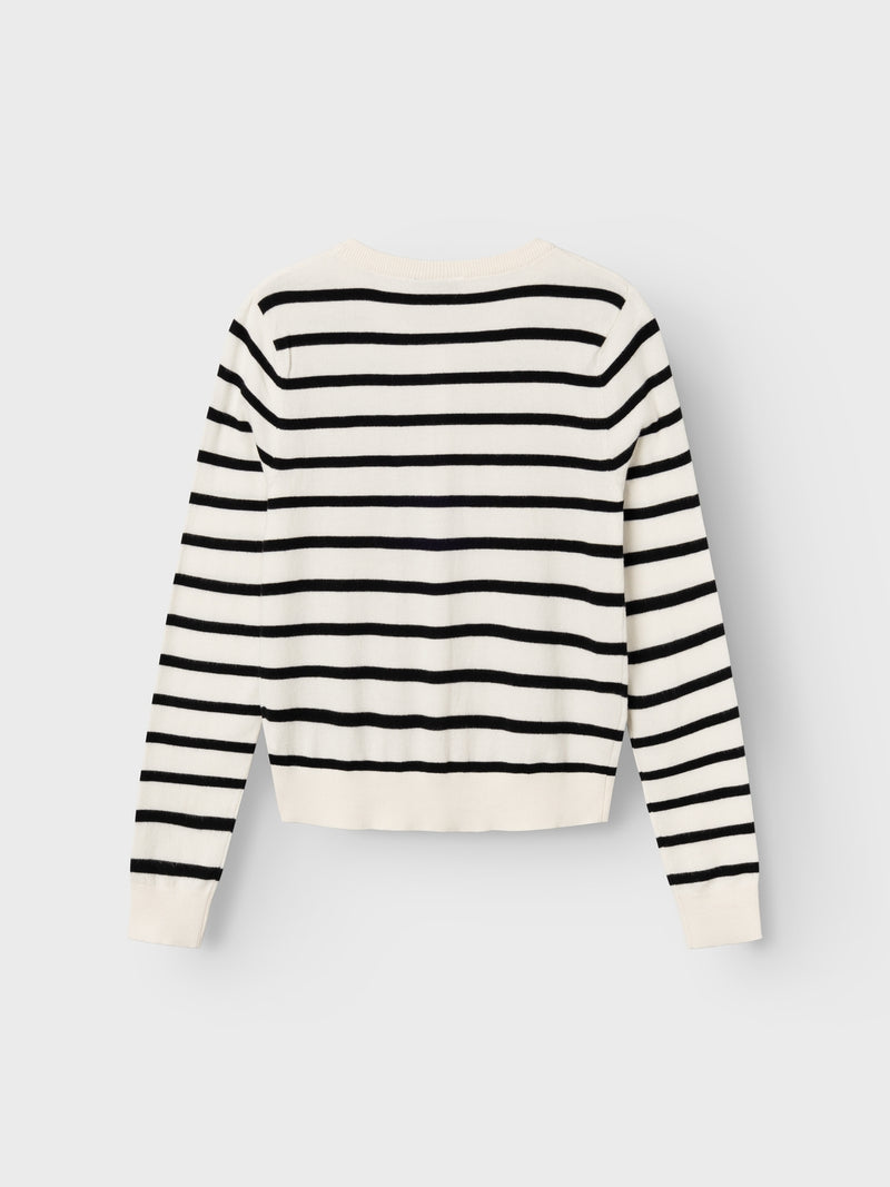 NLFNULLI LS SHORT CARDIGAN KNIT - white alyssum