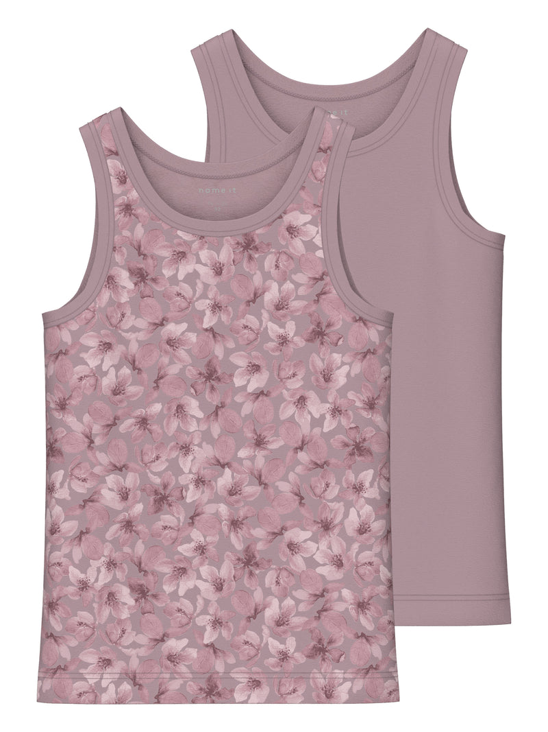 NMFTANK TOP 2P MAUVE FLOWER NOOS