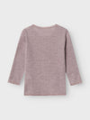 NMFWANG WOOL NEEDLE LS TOP SOLID NOOS - purple dove