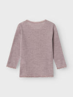 NMFWANG WOOL NEEDLE LS TOP SOLID NOOS - purple dove