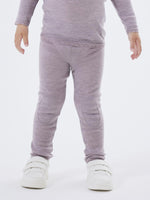 NMFWANG WOOL NEDDLE LEGGING SOLID NOOS - purple dove