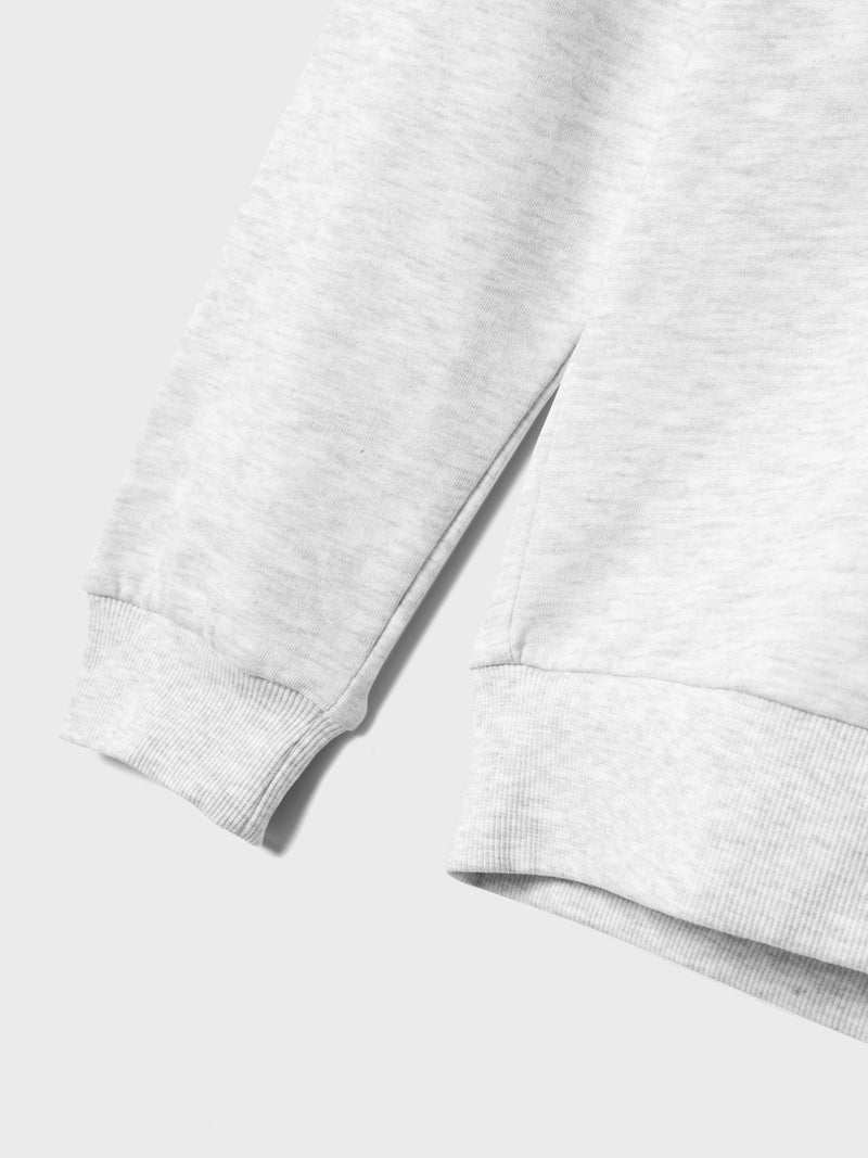 NLNNIZU LS BRU SWEAT W. HOOD NOOS - light grey melange