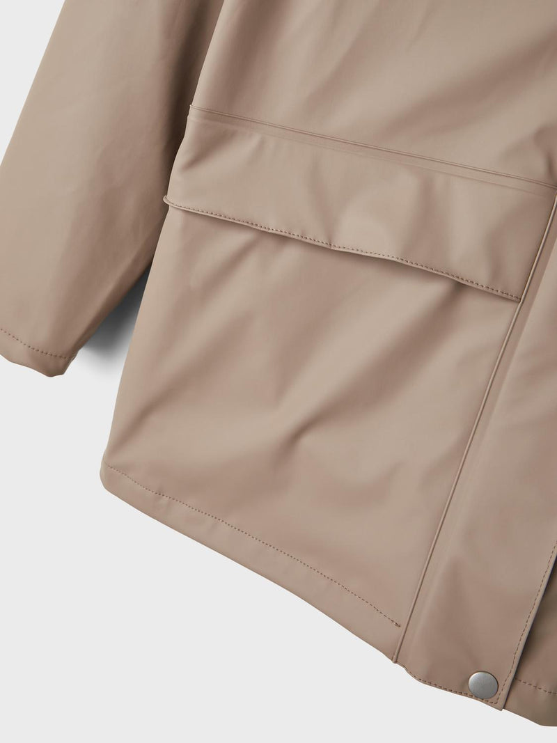 NLNDRY10 LONG RAIN JACKET FO - mocha meringue