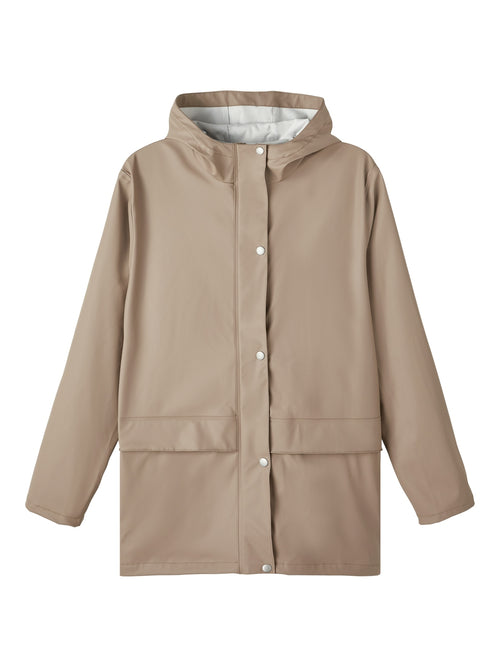 NLNDRY10 LONG RAIN JACKET FO - mocha meringue