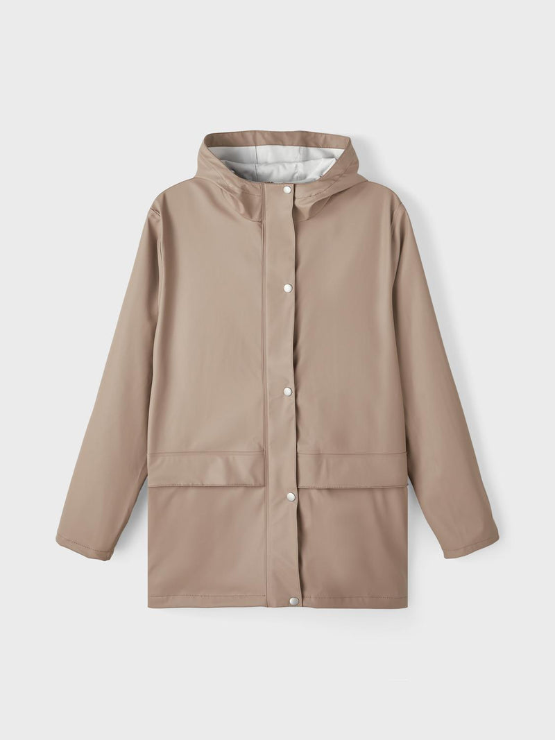 NLNDRY10 LONG RAIN JACKET FO - mocha meringue