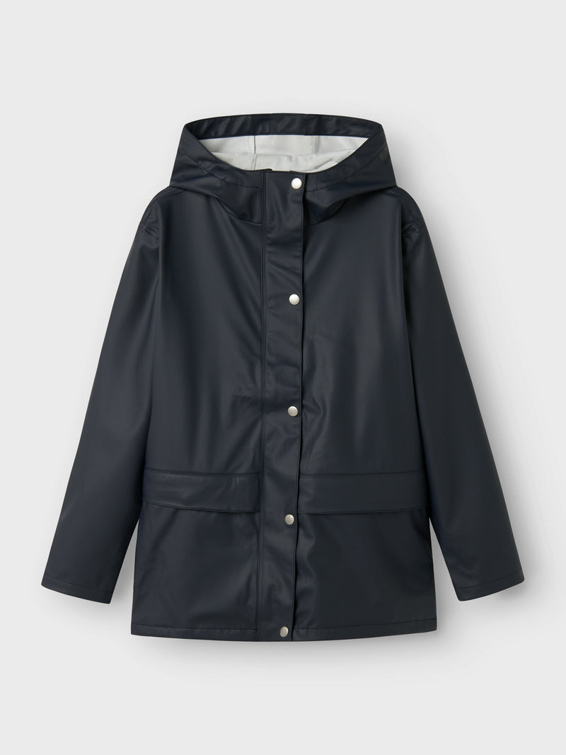 NLNDRY10 LONG RAIN JACKET FO - Dark Saphire