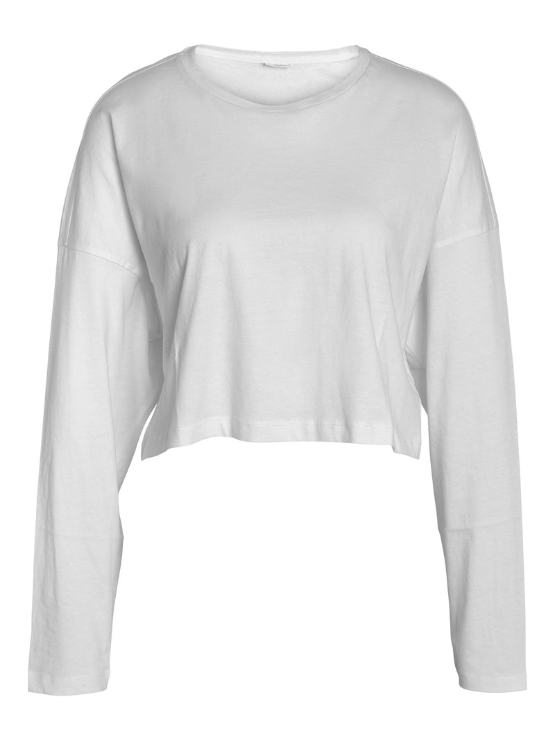 NMFRIDA L/S SEMICROP O-NECK TOP FWD S*