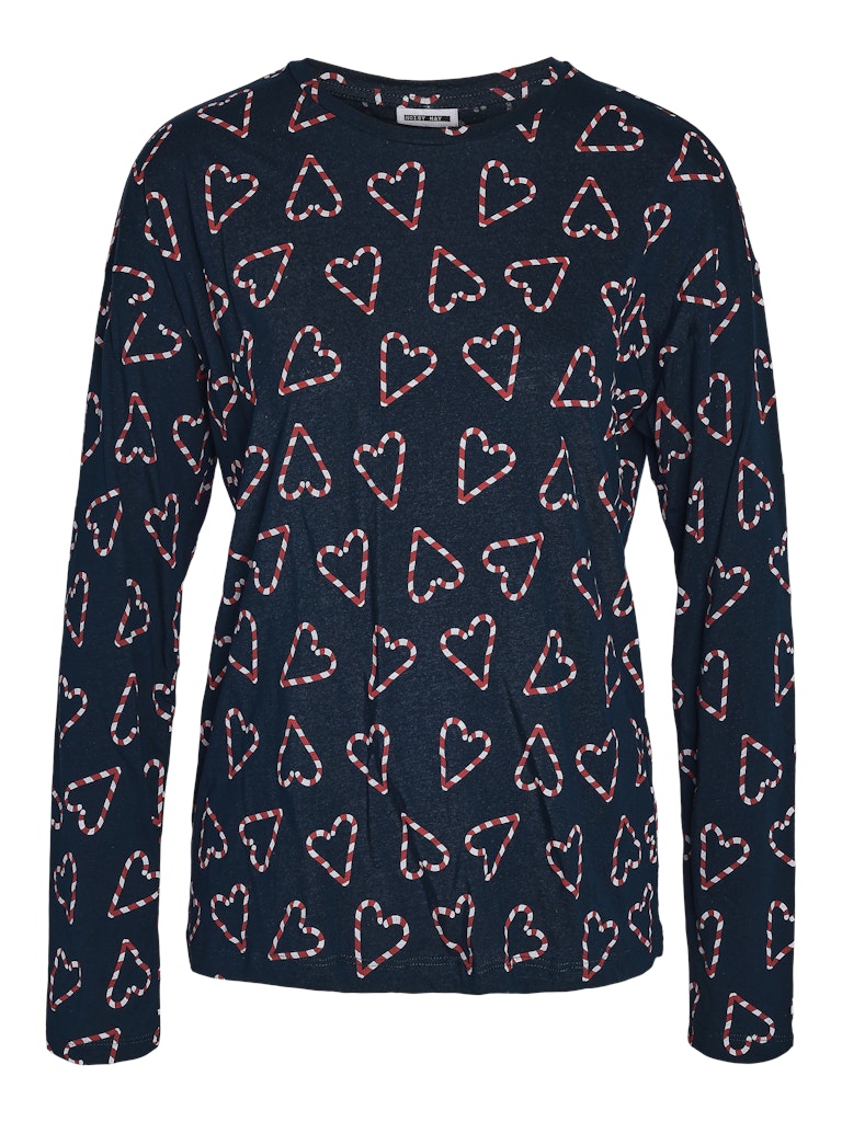 NMMILLE CHRISTMAS L/S TOP JRS - Navy