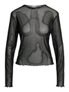 NMSTAR FOIL L/S HIGH NECK MESH JRS FWD - Holographic stones / Copper