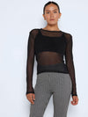 NMJUDITH L/S MESH TOP BG NOOS