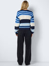 NMCHARLIE L/S O-NECK STRIPE KNIT NOOS - navy blazer