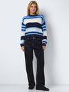 NMCHARLIE L/S O-NECK STRIPE KNIT NOOS - navy blazer