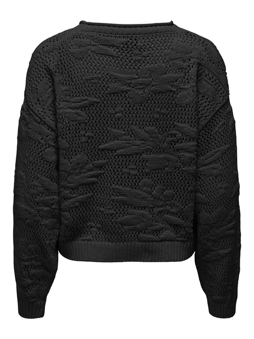 ONLCILLE LIFE LS STRUCTURE O-NECK CC KNT