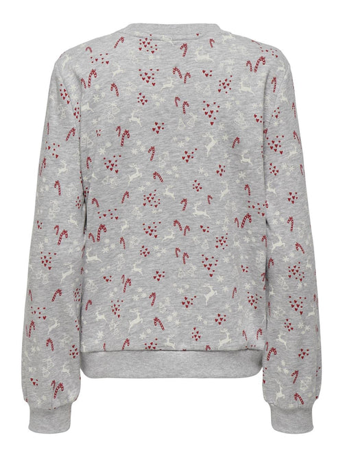 ONLCHRISTMAS L/S O-NECK AOP SWT - LGM