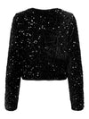 ONLANIKA SEQUINS LS BOW TOP WVN - Black