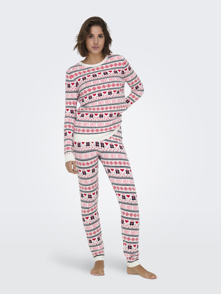 ONLXMAS PRESENT PANT KNT - Cloud Dancer