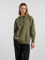 PCCHILLI LS OVERSIZED HOODIE NOOS BC - Deep Lichen Green