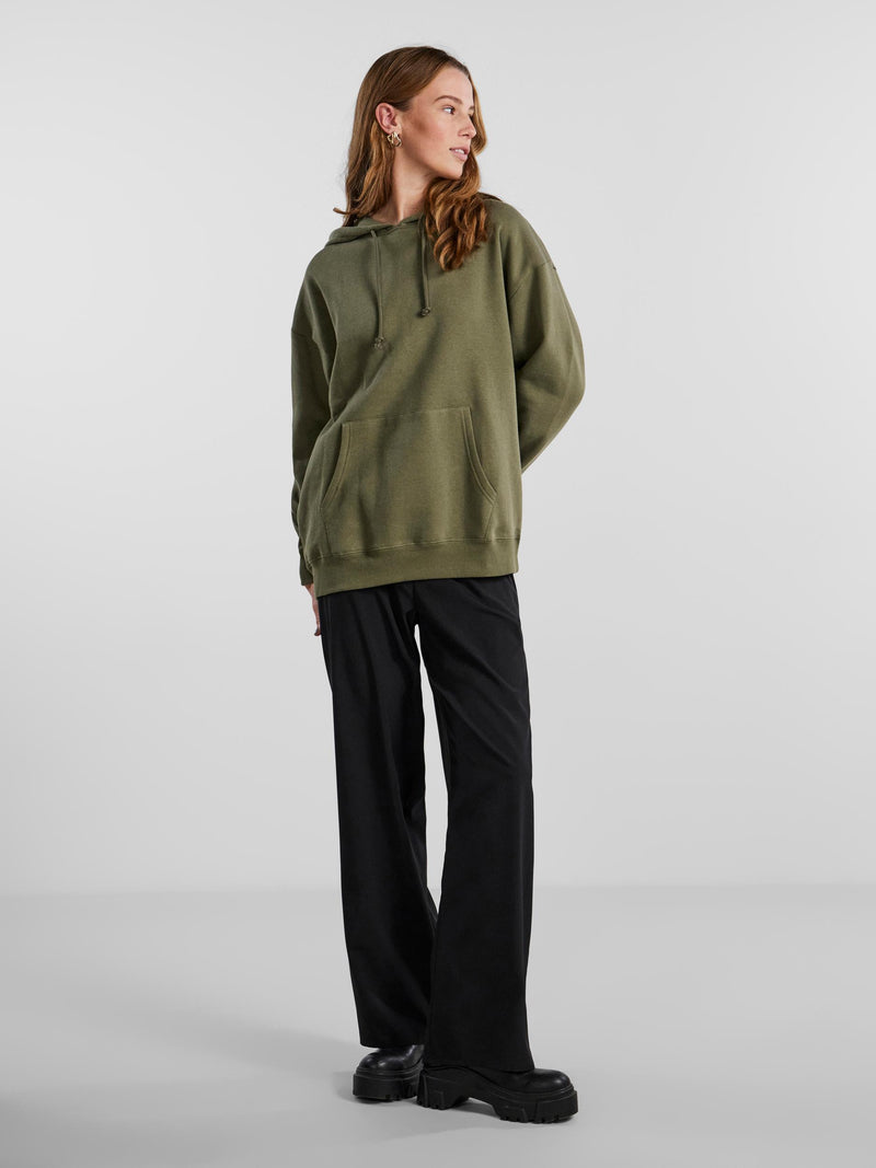 PCCHILLI LS OVERSIZED HOODIE NOOS BC - Deep Lichen Green