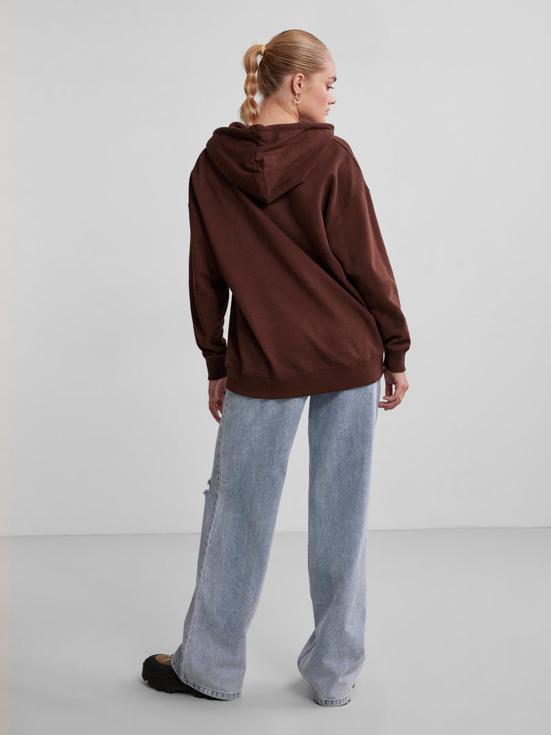 PCCHILLI LS OVERSIZED HOODIE NOOS BC - Chicory Coffee