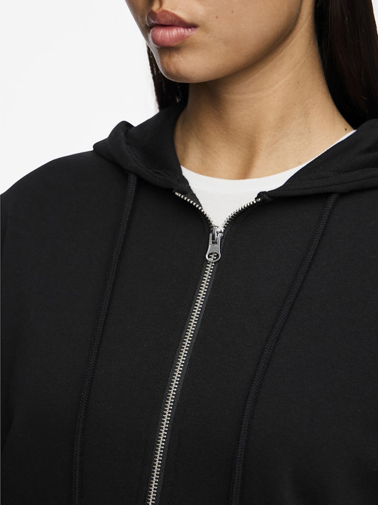 PCCHILLI LS ZIP HOODIE NOOS BC -Black