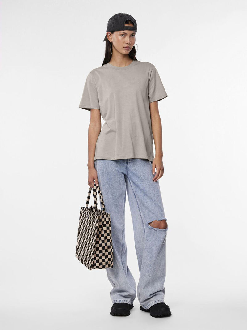 PCRIA SS SOLID TEE NOOS - Silver Gray