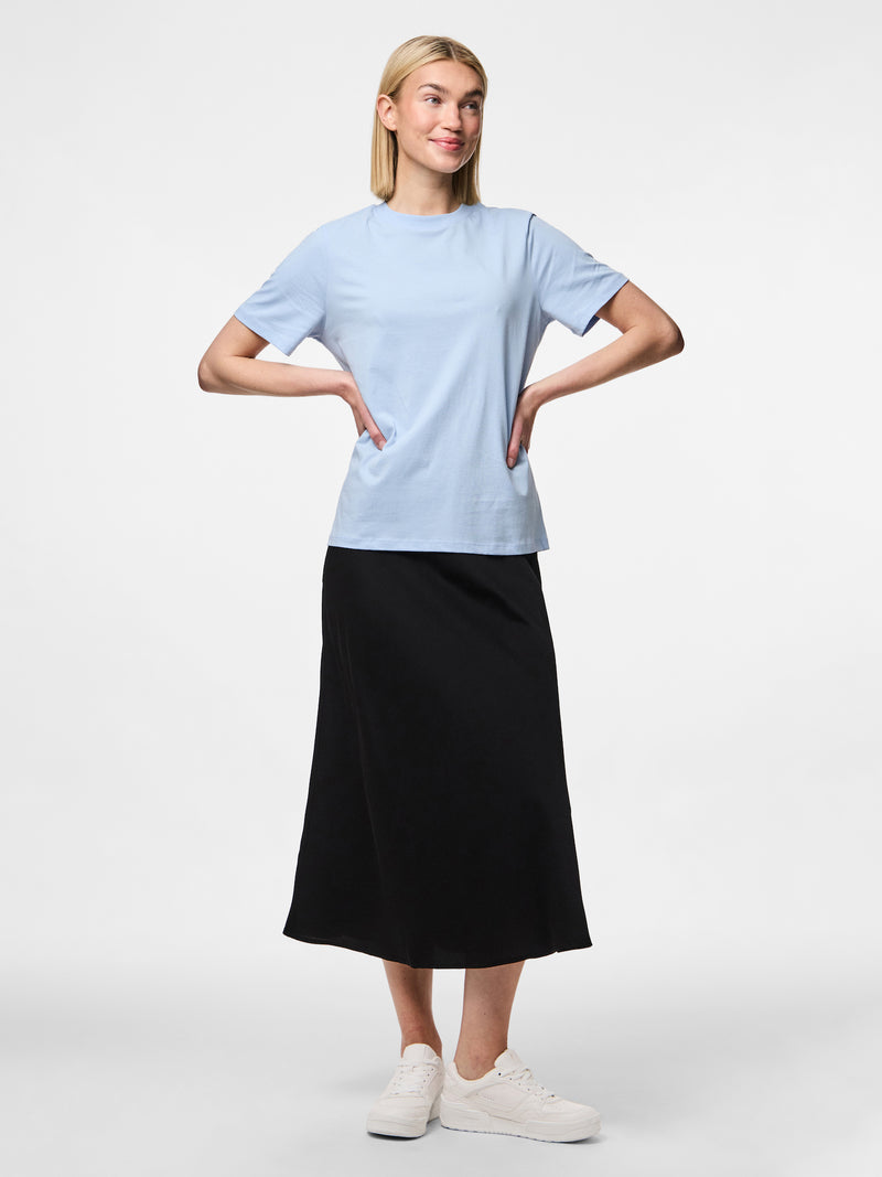 PCRIA SS SOLID TEE NOOS - Cashmere Blue