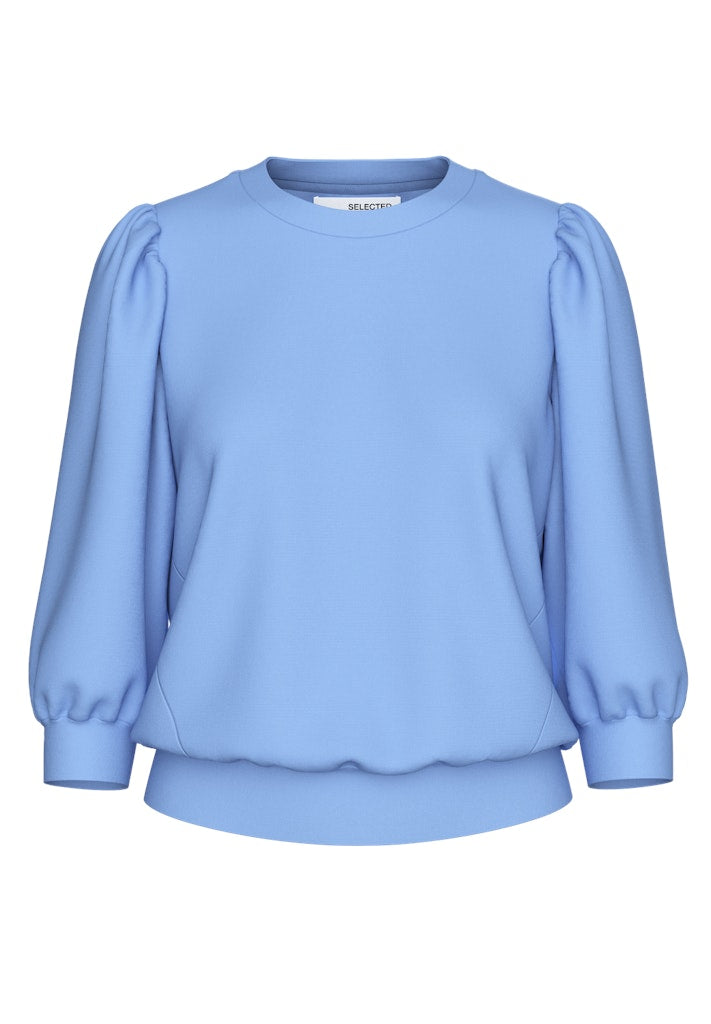 SLFTENNY 3/4 SWEAT TOP NOOS - Cornflower Blue