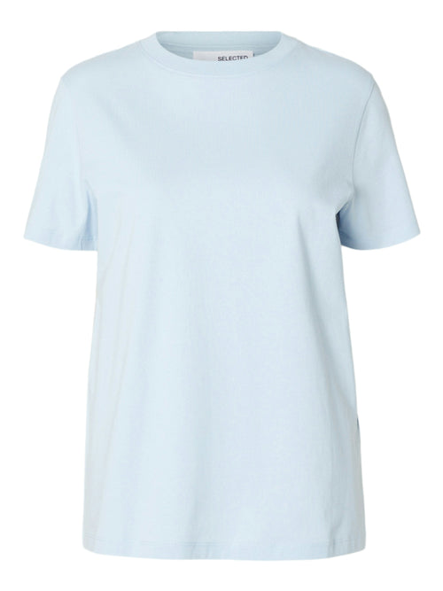 SLFMYESSENTIAL SS O-NECK TEE NOOS - Cashmere Blue