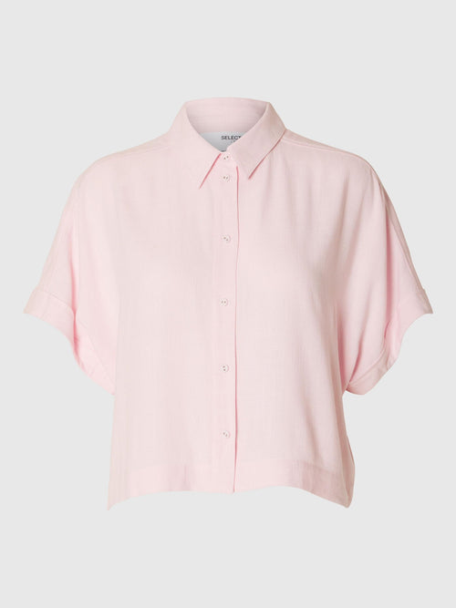 SLFVIVA SS CROPPED SHIRT NOOS - Cradle Pink