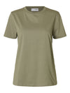 SLFMYESSENTIAL SS O-NECK TEE NOOS - Vetiver