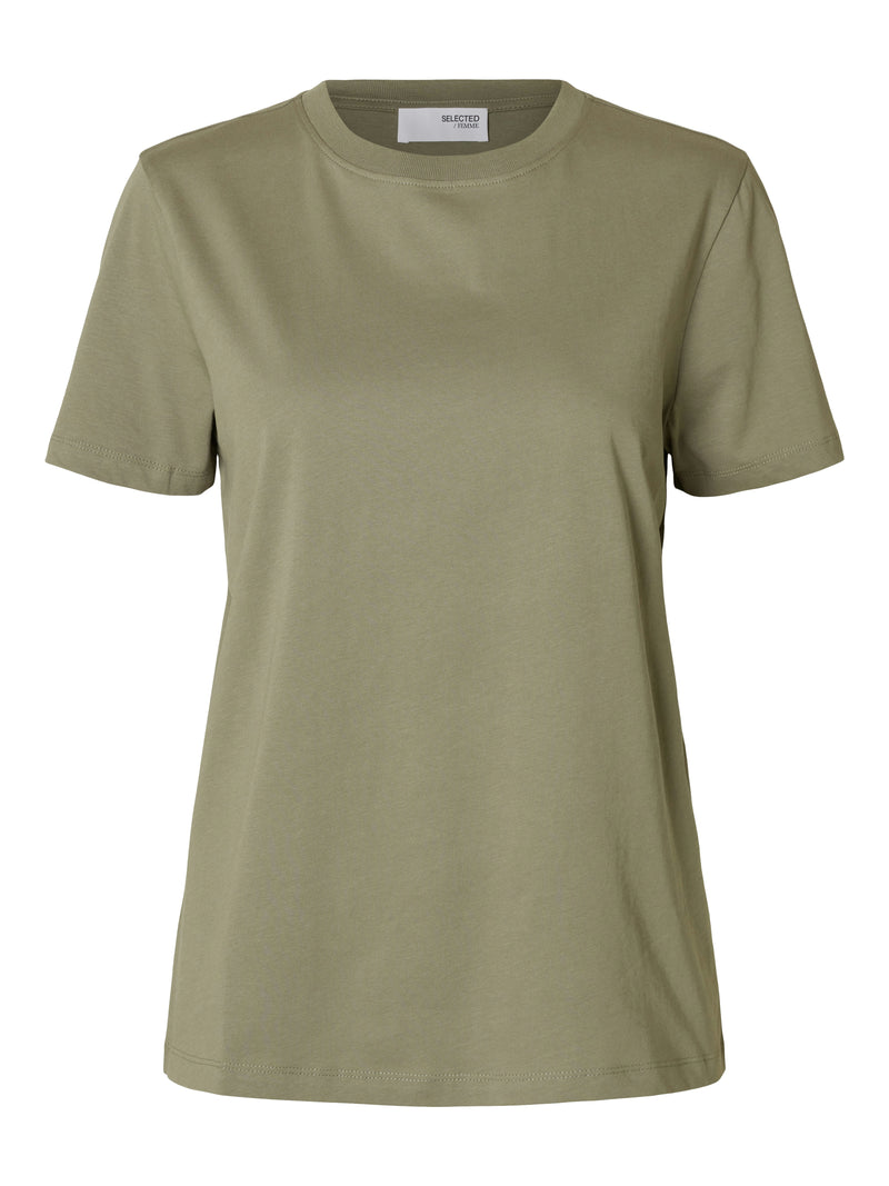 SLFMYESSENTIAL SS O-NECK TEE NOOS - Vetiver