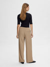SLFTINNI-RELAXED MW WIDE PANT B NOOS - Greige