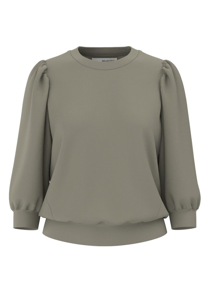 SLFTENNY 3/4 SWEAT TOP NOOS - Vetiver